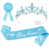 Alloy Ribbon Badge Crown Threepiece Set Pink Headwear For Baby Girl Dress Up With Printing Process