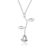 Alloy Rose Flower Pendant Necklace With Baking Paint For Women
