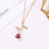 Alloy Rose Flower Pendant Necklace With Baking Paint For Women