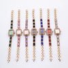 Alloy Rose Gold Women's Bracelet Watch Square Diamond Casual Quartz Watch