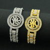 Alloy Rotatable Letter Diamond Hiphop Style Watch Chain Bracelet