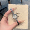 Alloy Round Dial Bracelet Watch With Printed Logo Leisure Style For Female Students