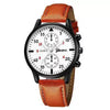Alloy Round Dial Men's Quartz Watch With Imitation Leather Strap And Stainless Steel Clasp Luminous Leisure Style
