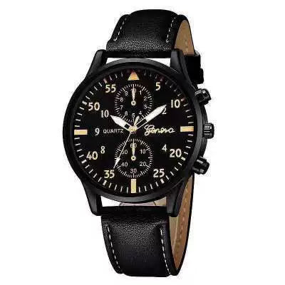 Alloy Round Dial Men's Quartz Watch With Imitation Leather Strap And Stainless Steel Clasp Luminous Leisure Style