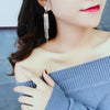 Alloy S925 Silver Needle Asymmetric Heart Diamond Tassel Women's Earrings