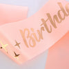 Alloy Satin Birthday Girl Crown Headband Shoulder Strap Set Semimanual Semimechanical Headdress Party Belt