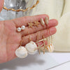 Alloy Shell Starfish Scallop Star Leaf Pearl Electroplating Women's Earrings