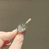 Alloy Shovel Shining Diamond Brooch For Women Electroplated Natural Style