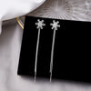 Alloy Silver Diamondencrusted Geometric Snowflake Tassel Women's Earrings