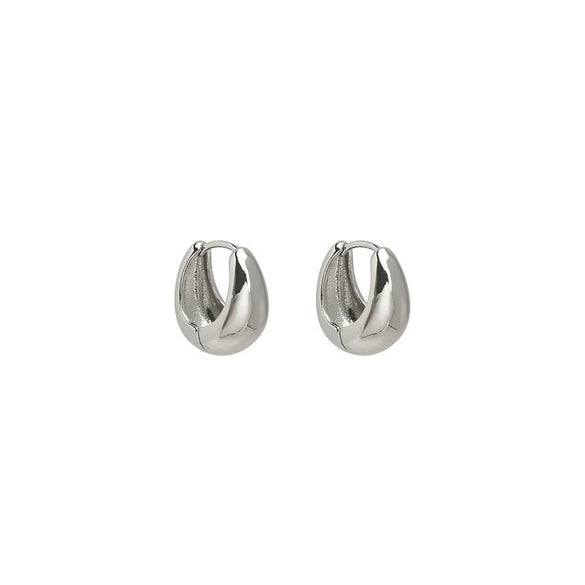 Alloy Silver Electroplated Drop Shape Simple Style Women's Earrings