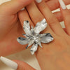 Alloy 925 Silver Electroplated Flower Shaped Women's Exaggerated Retro Earrings