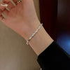 Alloy Silver Electroplated Heart Star Geometric Women's Bracelet With Zircon Pearl