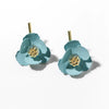 Alloy 925 Silver Geometry Artistic Fashionable Flower Pin Ear Stud Earrings For Women With Electroplating Design And Summer Appeal