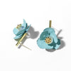 Alloy 925 Silver Geometry Artistic Fashionable Flower Pin Ear Stud Earrings For Women With Electroplating Design And Summer Appeal