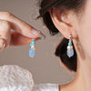Alloy Silver Needle Blue Butterfly Animal Shaped Earrings Set With Diamonds For Women Artistic Small Fresh Elegant High End Light Luxury