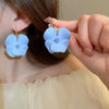 Alloy Silver Needle Blue Butterfly Animal Shaped Earrings Set With Diamonds For Women Artistic Small Fresh Elegant High End Light Luxury