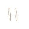 Alloy Silver Needle Diamond Cross Round Earrings For Women Retro Fashion Light Luxury
