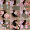 Alloy Silver Needle Flower Mesh Tassel Earrings With Electroplating For Women Fresh And Sweet Flower Shaped Design