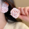 Alloy Silver Needle Flower Mesh Tassel Earrings With Electroplating For Women Fresh And Sweet Flower Shaped Design