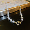Alloy Silver Needle Inlaid With Diamonds And Pearls Double Circle Heart Earrings Electroplated For Women