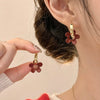Alloy Silver Needle Tulle Flower Tassel Earrings With Flower Shape Electroplating For Women