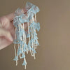 Alloy Silver Needle Tulle Flower Tassel Earrings With Flower Shape Electroplating For Women