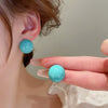 Alloy Silver Needle Tulle Flower Tassel Earrings With Flower Shape Electroplating For Women