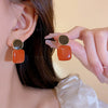 Alloy Silver Needle Tulle Flower Tassel Earrings With Flower Shape Electroplating For Women