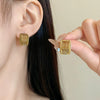 Alloy Silver Needle Tulle Flower Tassel Earrings With Flower Shape Electroplating For Women