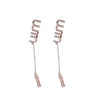 Alloy Silver Zircon Letter Earrings Electroplating High Sense Fashion Niche Simple Allmatch Women's Earrings