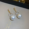 Alloy Silver Zircon Letter Earrings Electroplating High Sense Fashion Niche Simple Allmatch Women's Earrings