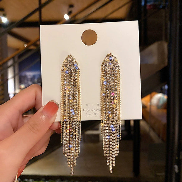 Alloy Silver Zircon Letter Earrings Electroplating High Sense Fashion Niche Simple Allmatch Women's Earrings