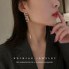 Alloy Silver Zircon Letter Earrings Electroplating High Sense Fashion Niche Simple Allmatch Women's Earrings