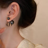 Alloy Silver Zircon Letter Earrings Electroplating High Sense Fashion Niche Simple Allmatch Women's Earrings