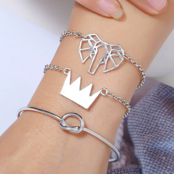 Alloy Simple Geometric Leaf Arrow Women's Bracelet With Diamond Inlaid Artificial And Semiprecious Stones