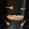 Alloy Simple Geometric Leaf Arrow Women's Bracelet With Diamond Inlaid Artificial And Semiprecious Stones