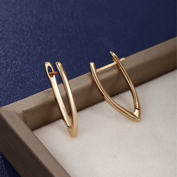 Alloy Simple Geometric Vshaped Women's Earrings With Letters Numbers Text Electroplated