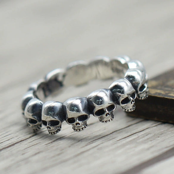 Alloy Skull Finger Ring Unisex Retro Electroplated
