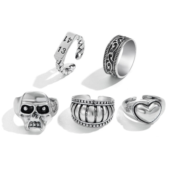 Alloy Skull Love Letter Ring Electroplated For Women