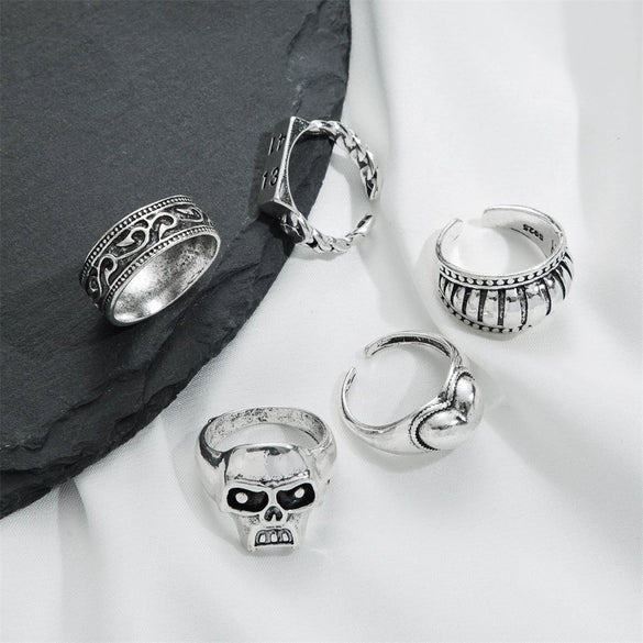 Alloy Skull Love Letter Ring Electroplated For Women