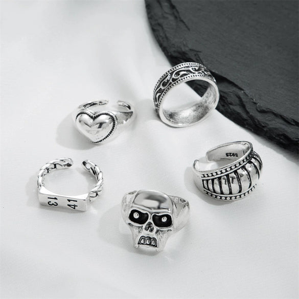 Alloy Skull Love Letter Ring Electroplated For Women