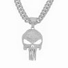 Alloy Skull Pendant Diamond Cuban Chain Men's Hip Hop Jewelry With Geometric Pattern