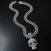 Alloy Skull Pendant Necklace With Diamond Hiphop Style