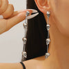 Alloy Skull Stud Earrings With 14K Gold Ear Needles Electroplated Retro Cold Style For Women