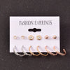 Alloy Small Circle Earrings Set Creative Retro Geometric Light Luxury Style Electroplated