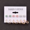 Alloy Small Circle Earrings Set Creative Retro Geometric Light Luxury Style Electroplated