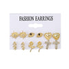 Alloy Small Circle Earrings Set Creative Retro Geometric Light Luxury Style Electroplated