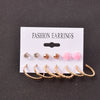 Alloy Small Circle Earrings Set Creative Retro Geometric Light Luxury Style Electroplated