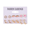 Alloy Small Circle Earrings Set Creative Retro Geometric Light Luxury Style Electroplated