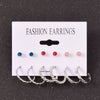 Alloy Small Circle Earrings Set Creative Retro Geometric Light Luxury Style Electroplated